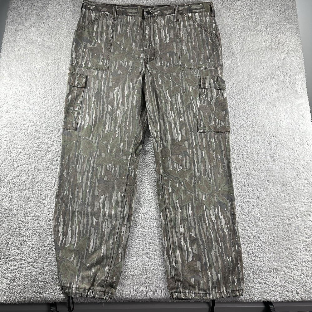 VINTAGE Liberty Camo Cargo Pants Mens 40x31 Realtree Adjustable Cinch Drawstring